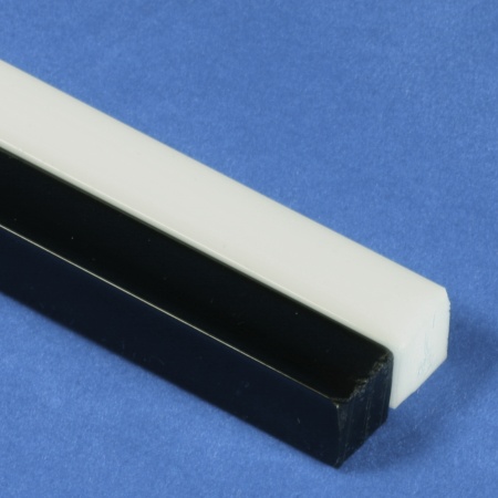 a white square bar and black square bar